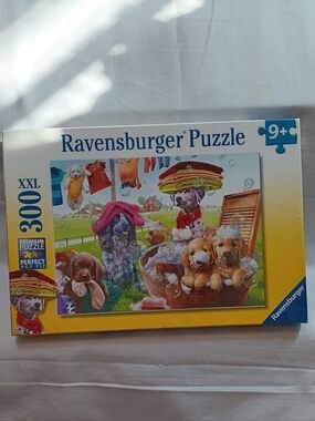 Ravensburger 9 Yr Old 300 Piece Dog Bath Puzzle - Yellow Box